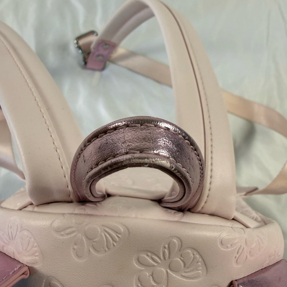Disney Loungefly Minnie Mouse Butterfly Pink Mini Backpack Rose Gold Ears - Picture 13 of 14